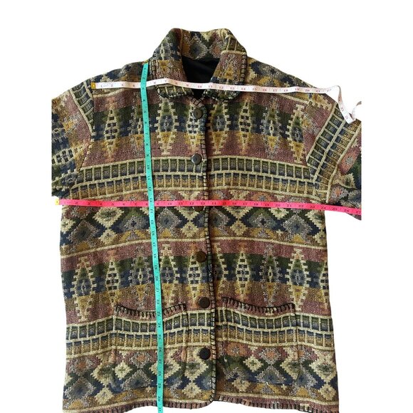VTG Womens XL (estimate) Southwestern Tapestry Pattern Jacket Multicolor Cowgirl - Picture 7 of 8